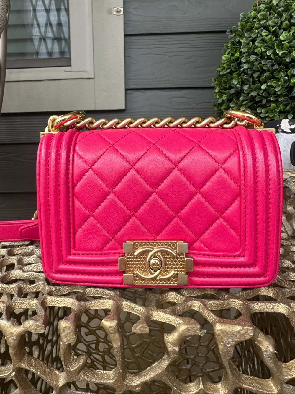 Mini Chanel Boy Bag Pink